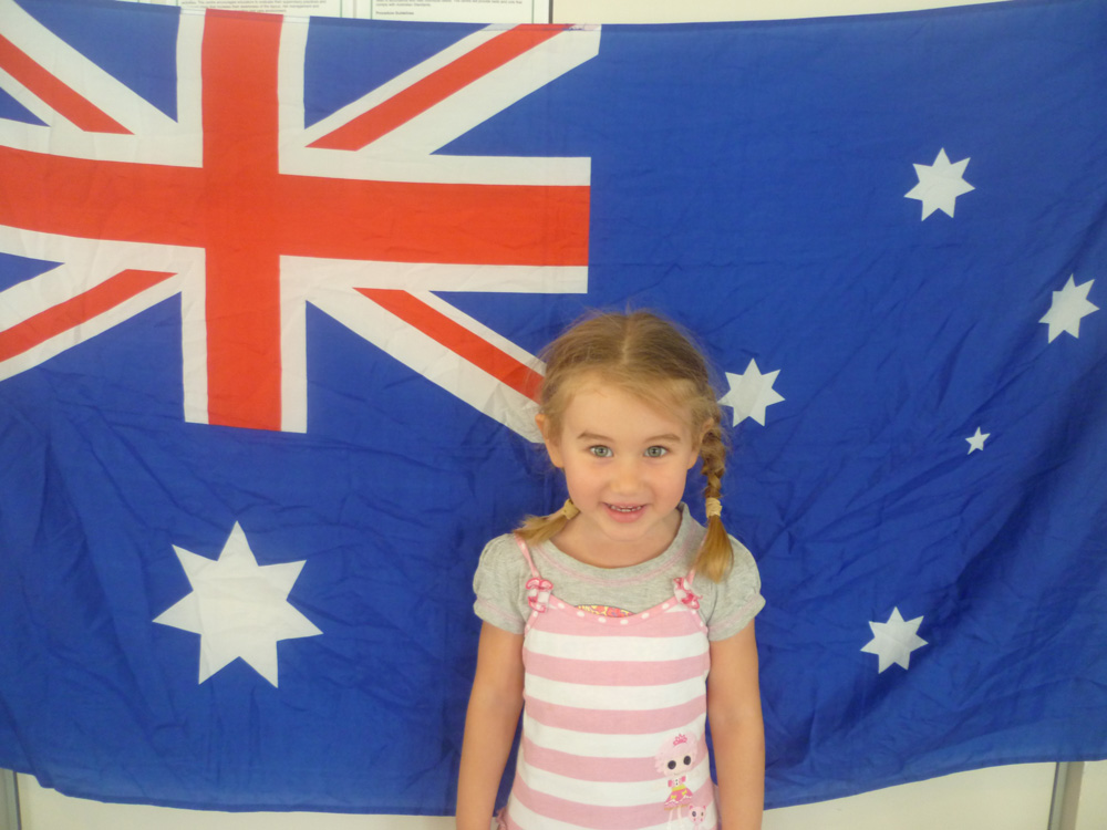 Girl with Australian flag